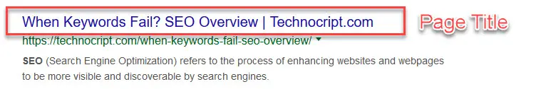 On-Page SEO - SERP Page Title Image