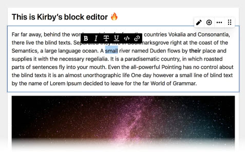 Kirby Block Editor Example