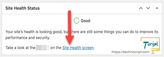 WP Dashboard Site Health Element