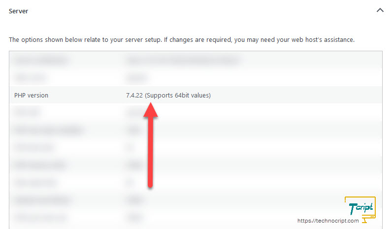 how-to-check-php-version-in-wordpress-without-plugin-technocript