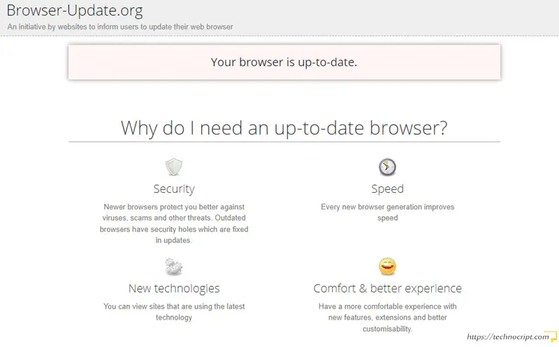 Browser Update - Up To Date