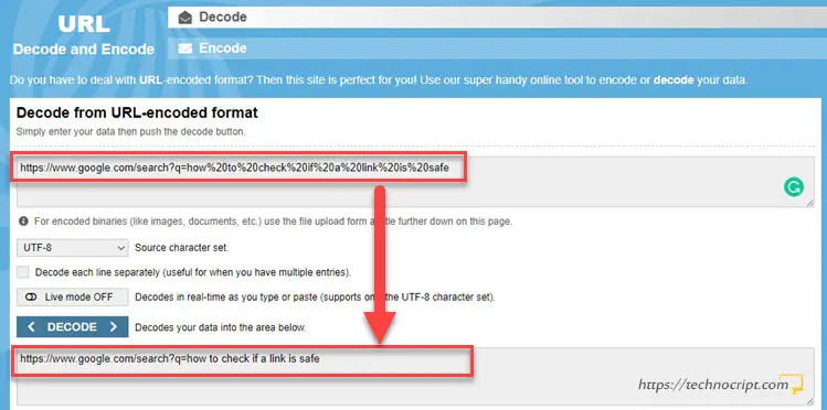 URL Decoder Example