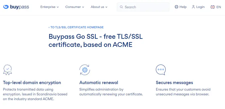 Buypass Go SSL Certificate